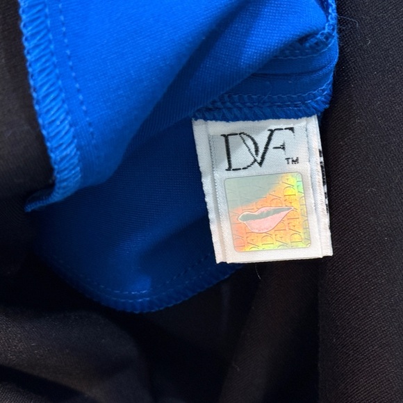 NWT Women’s DIANE VON FURSTENBERG Black/blue Blue Diamond Autumn dress- Size 12 - Picture 7 of 10